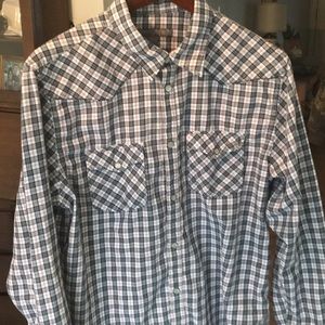 EUC old navy plaid “western” LS men’s large